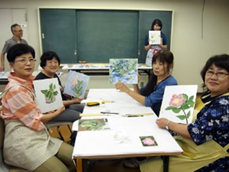 日本画ワークショップ風景